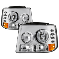 Silverado 1500/2500 99-02 / Silverado 3500 01-02 / Suburban 1500/2500 00-06 / Tahoe 00-06 LED (Utbytbara LEDs) Strålkastare – Krom Spyder Auto